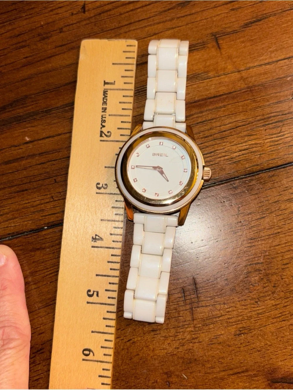 Elegant Breil Orchestra Watch: Rose Gold Steel, White Ceramic, Swarovski Markers